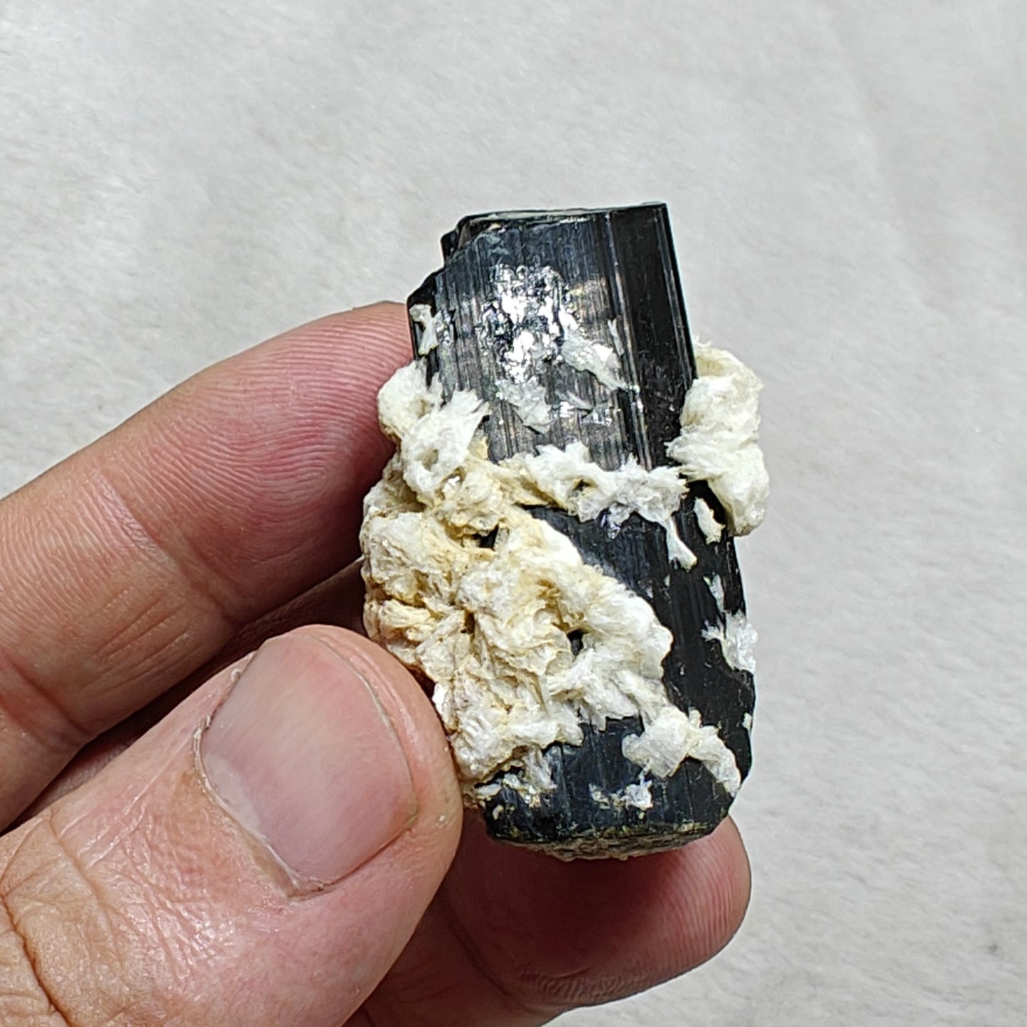 Natural Tourmaline crystal with associated Albite 47 grams