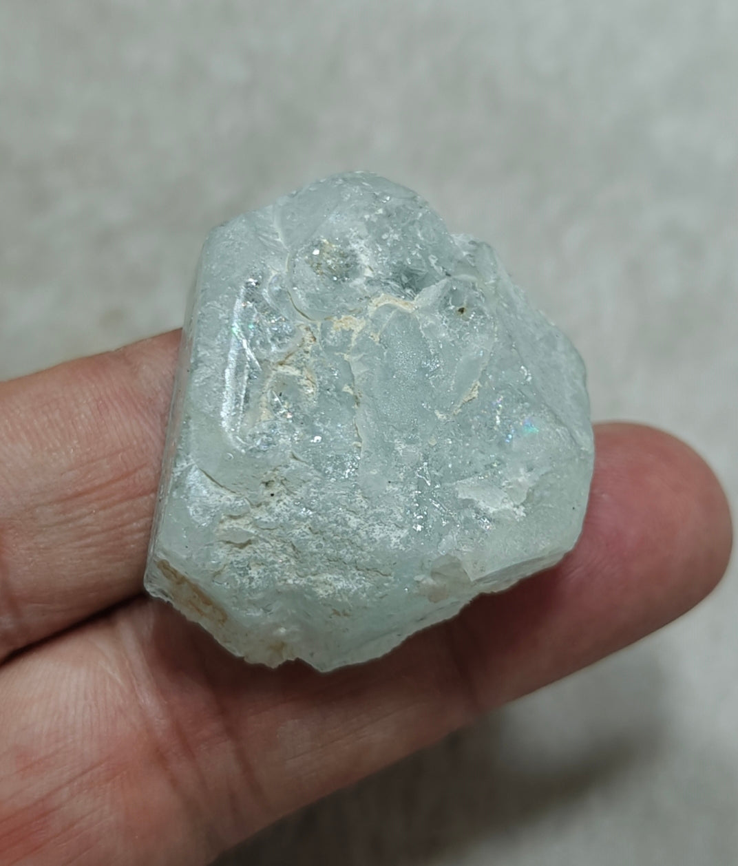 Lightly etched aquamarine crystal 35 grams