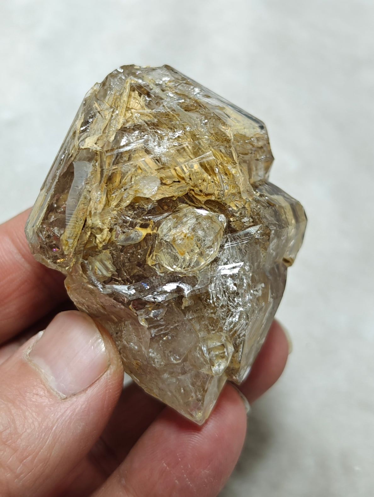 Fenster window Quartz Crystal with clay inclusions 103 grams