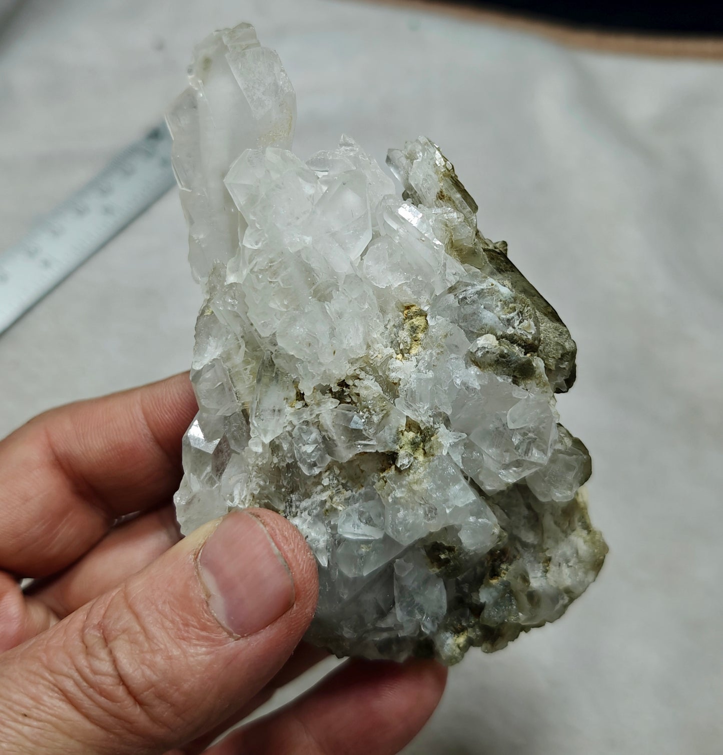Natural Faden Quartz Crystal Specimen with chlorite inclusions 230 grams