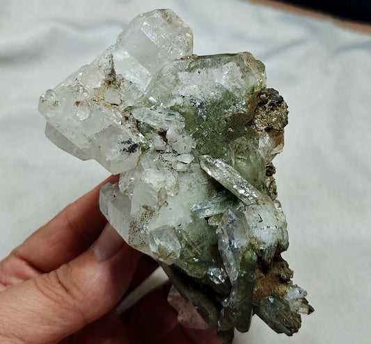 An Aesthetic Natural beautifully terminated Chlorite Quartz crystals cluster 318 grams