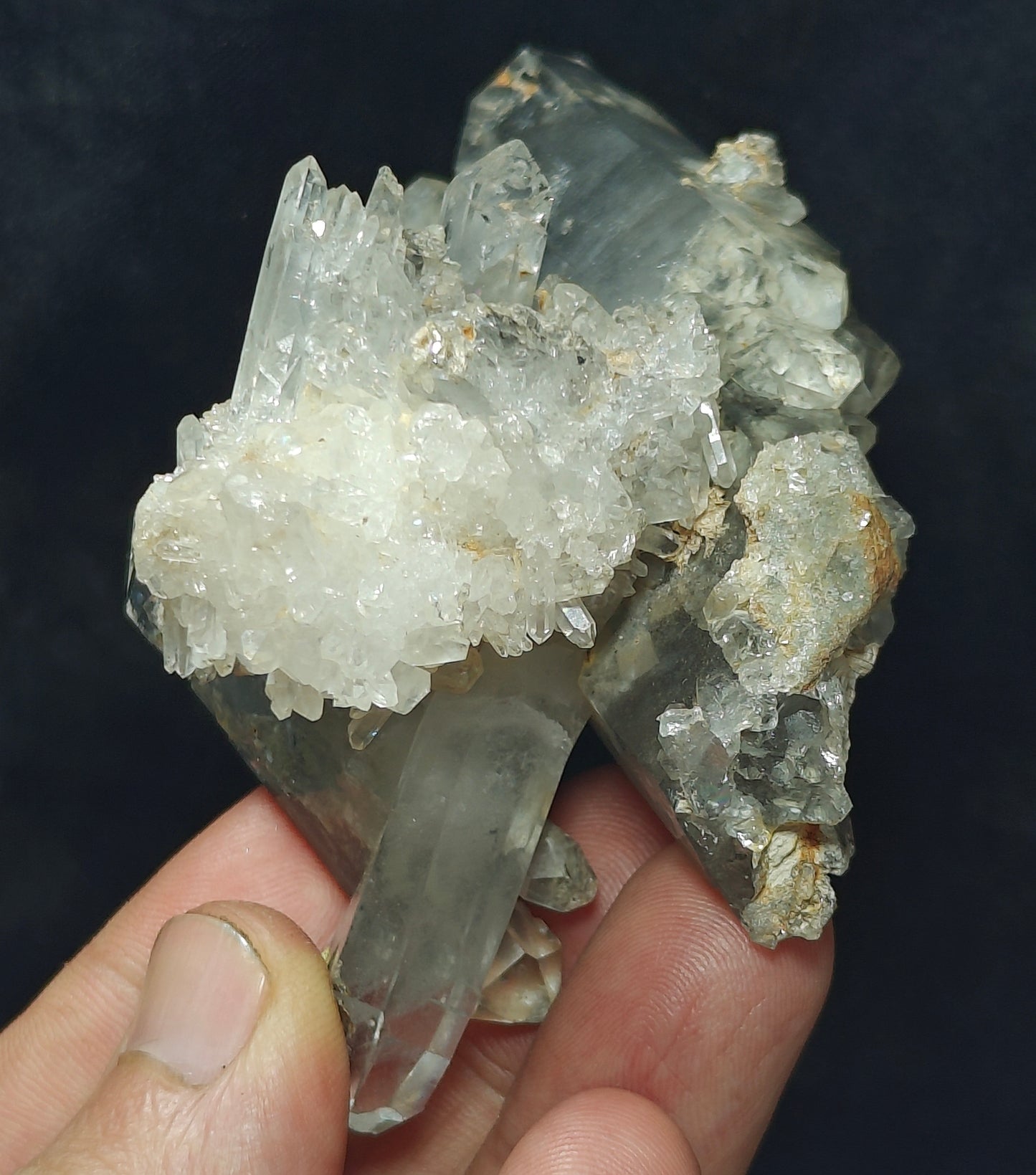 Quartz Crystals terminated cluster 145 grams