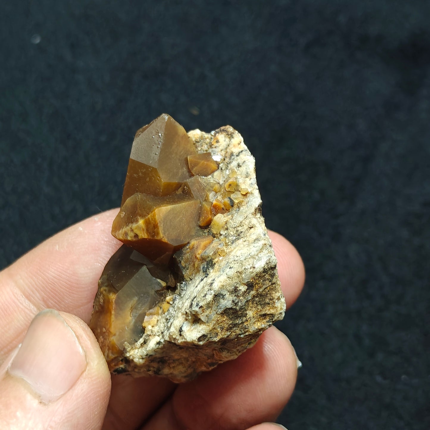 Astrophyllite Quartz Crystals cluster on matrix of granite 44 grams