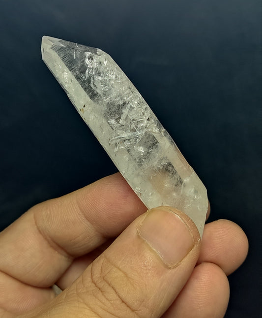 Double terminated Clear faden quartz crystal 22 grams