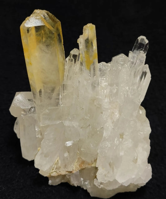 An Aesthetic Natural beautifully terminated yellow tips Quartz cluster 168 grams