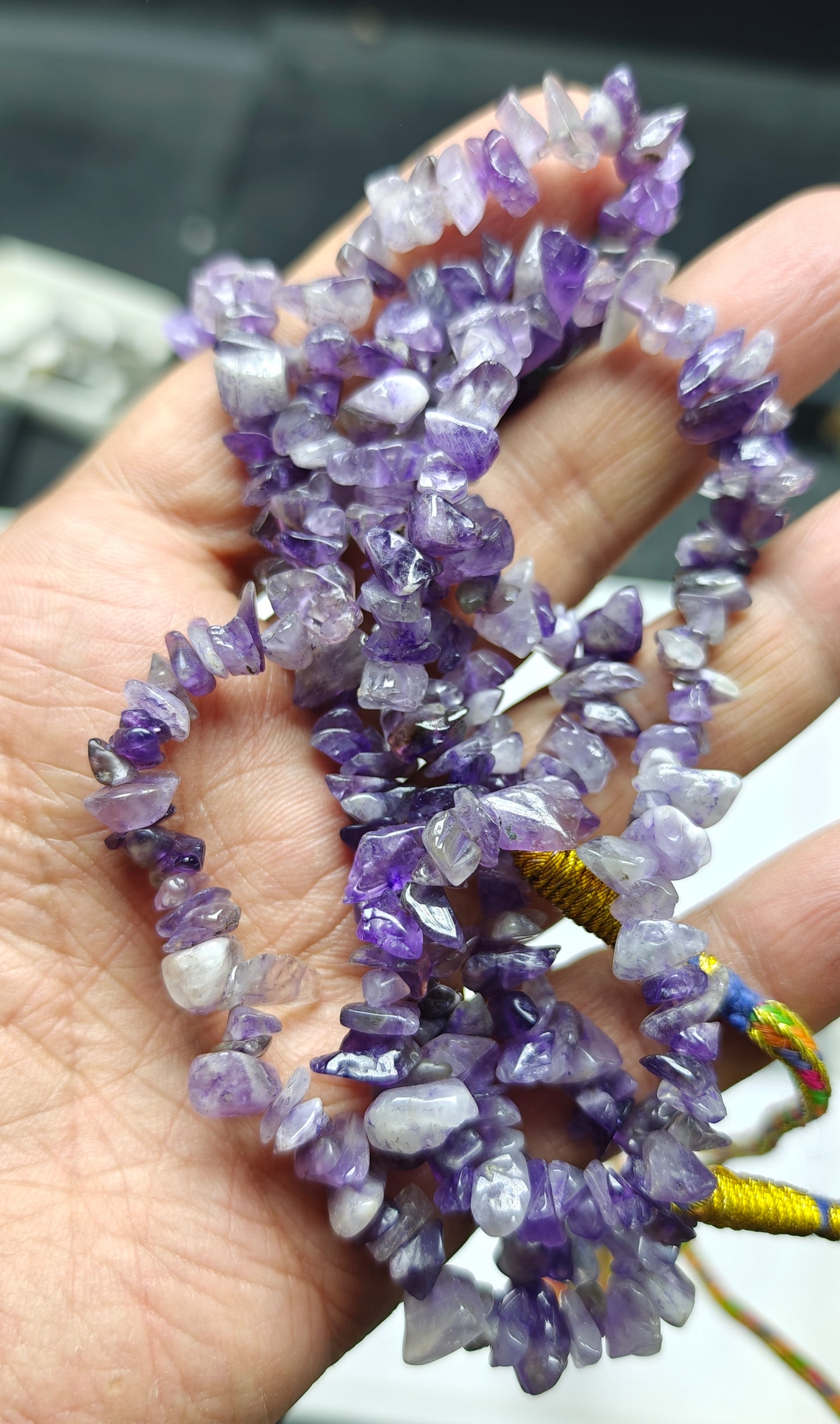 Natural amethyst strand