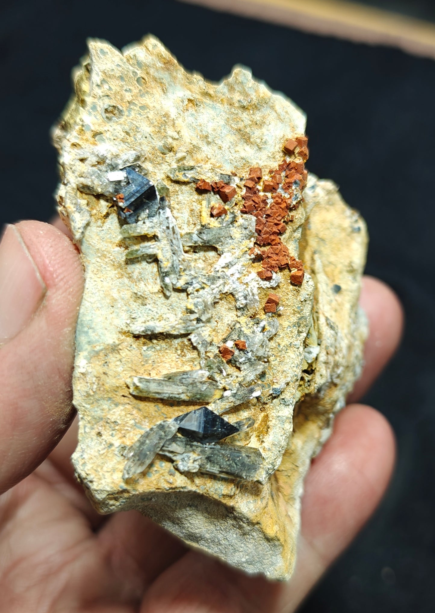 Anatase Crystals with chlorite quartz on matrix with possible pyrite cubes 128 grams