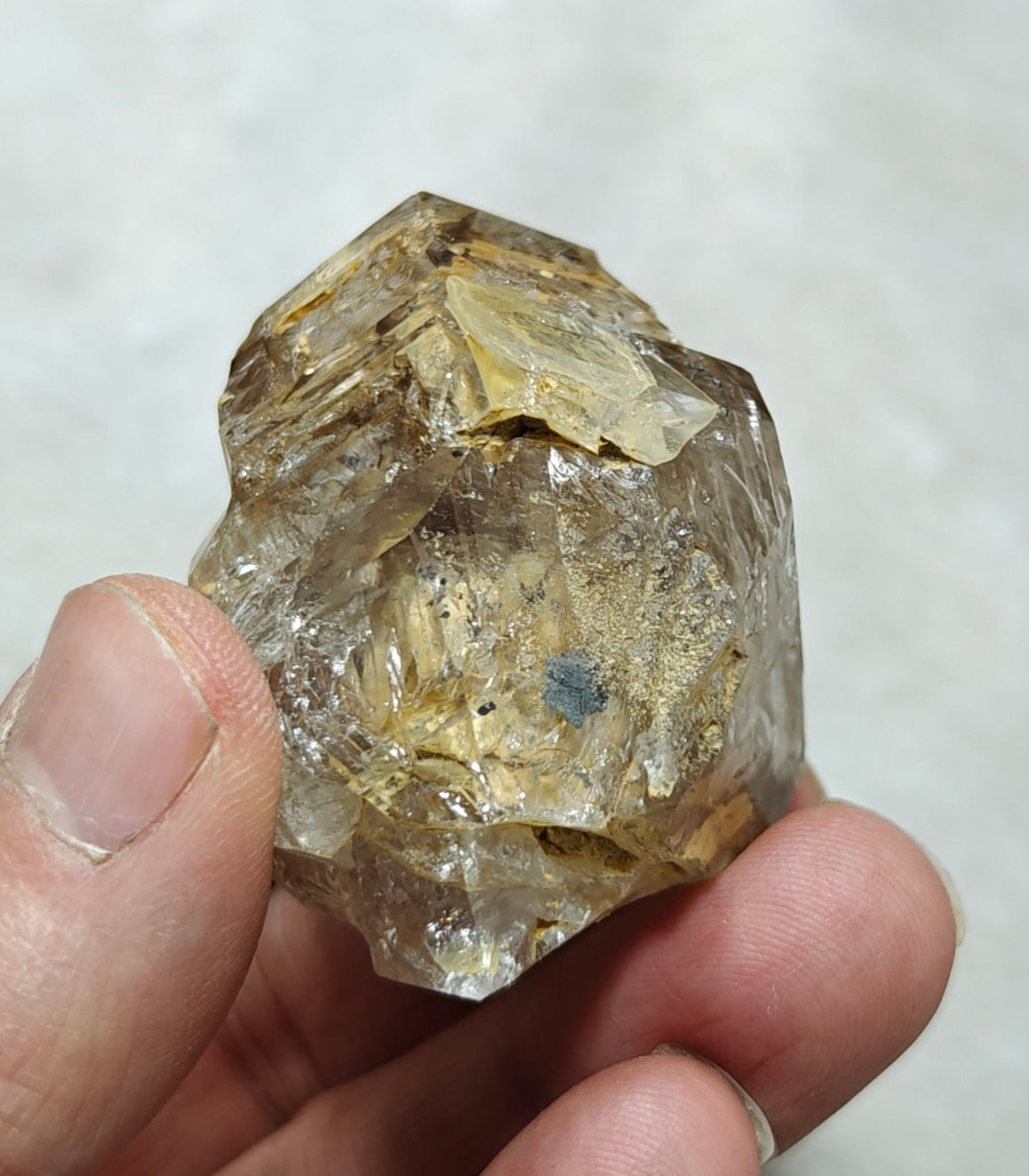 Fenster window Quartz Crystal with clay inclusions 103 grams