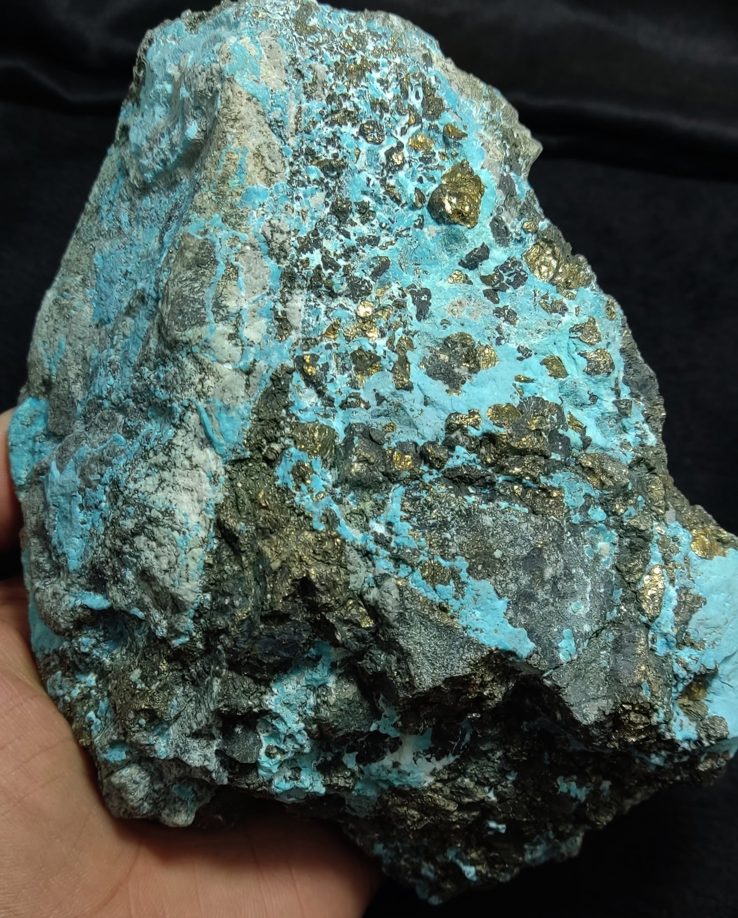 Natural Turquoise Boulder in matrix with Pyrite 2100 grams
