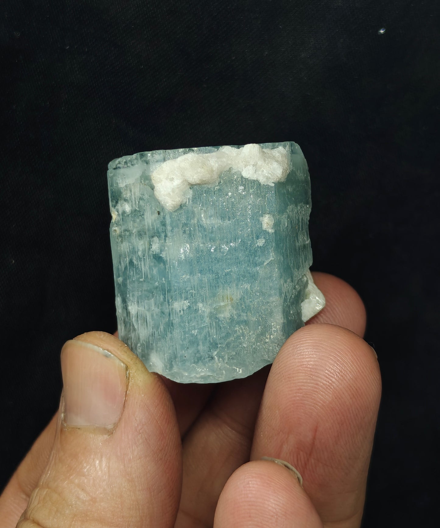 Afghanistan Aquamarine Crystal with tiny tantalite 49 grams