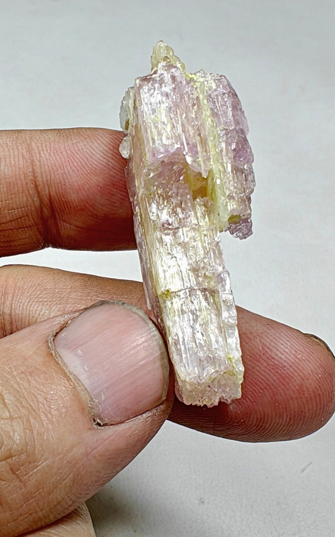 Natural etched kunzite crystal 20 grams