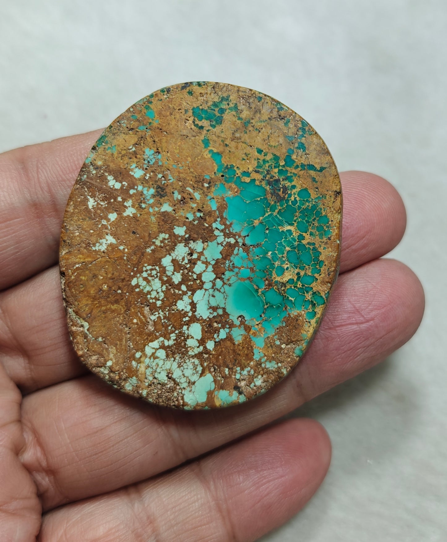 An amazing middle eastern natural turquoise Cabochon in matrix 44 grams