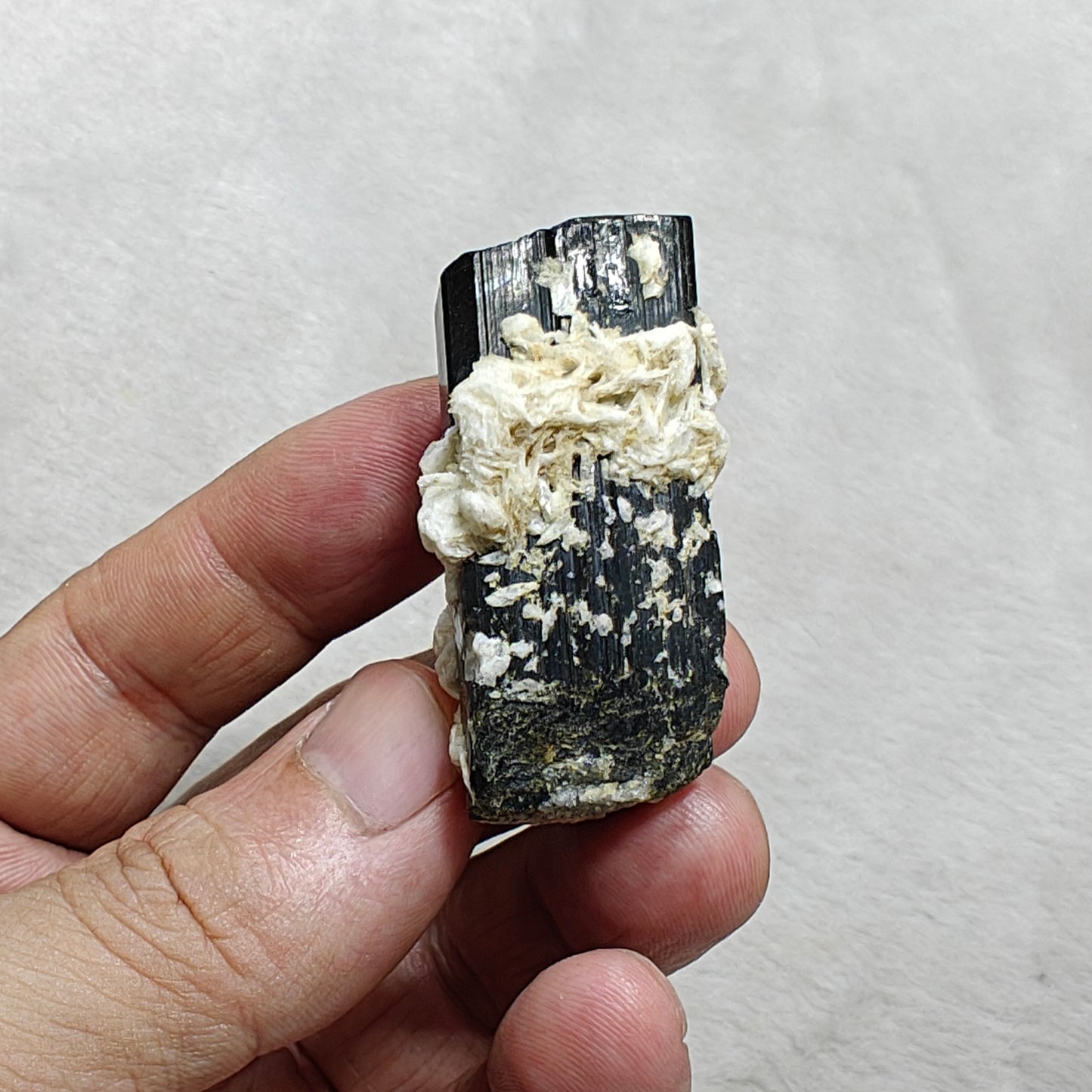Natural Tourmaline crystal with associated Albite 47 grams