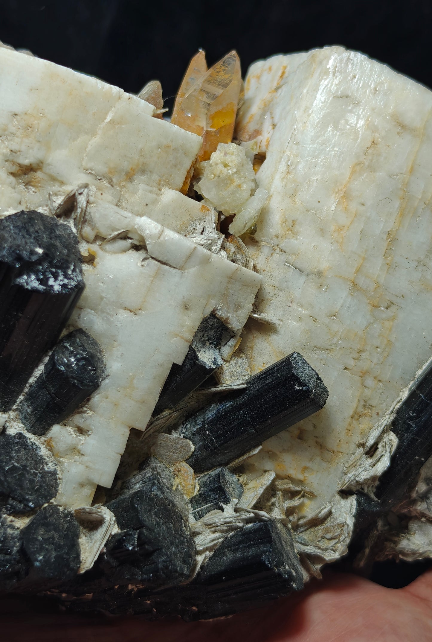 Beautiful Black Tourmaline Specimen with Albite and Quartz Crystals 1450 grams