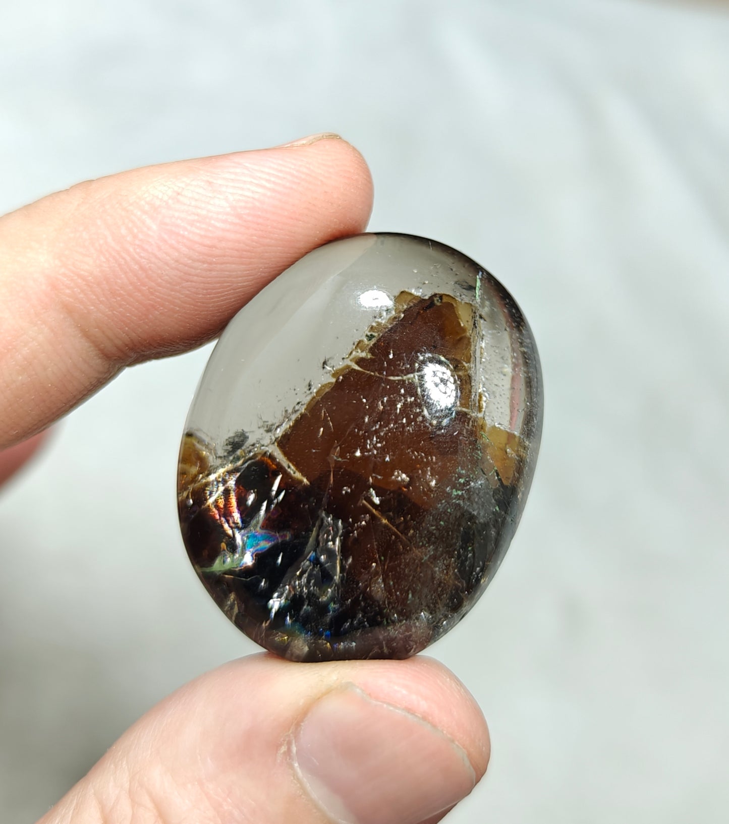 Mica included Quartz cabochon 136 carats