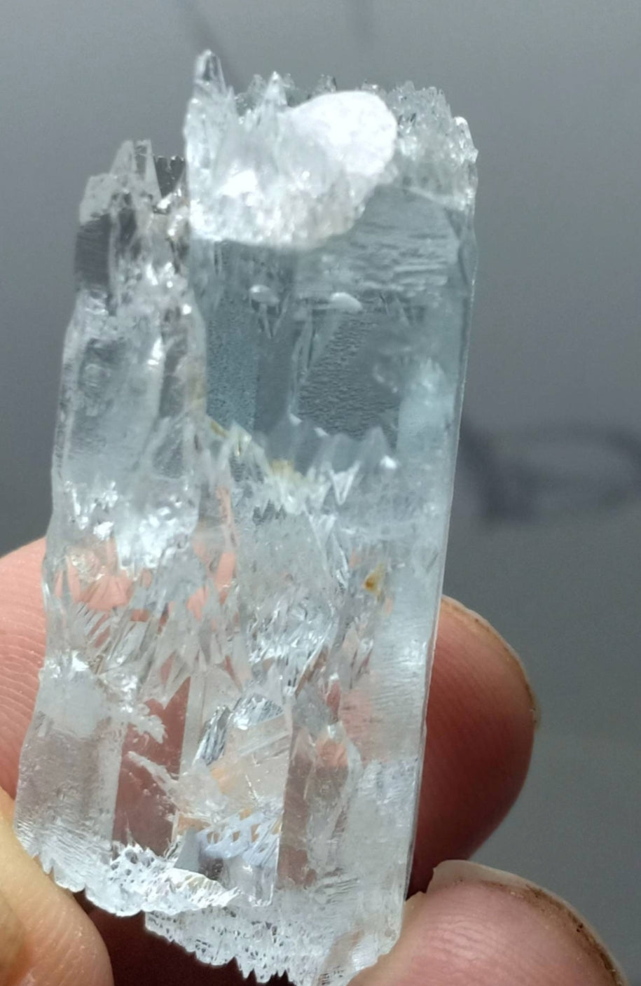 Etched Aquamarine Crystal 45mm in length weight 24 grams