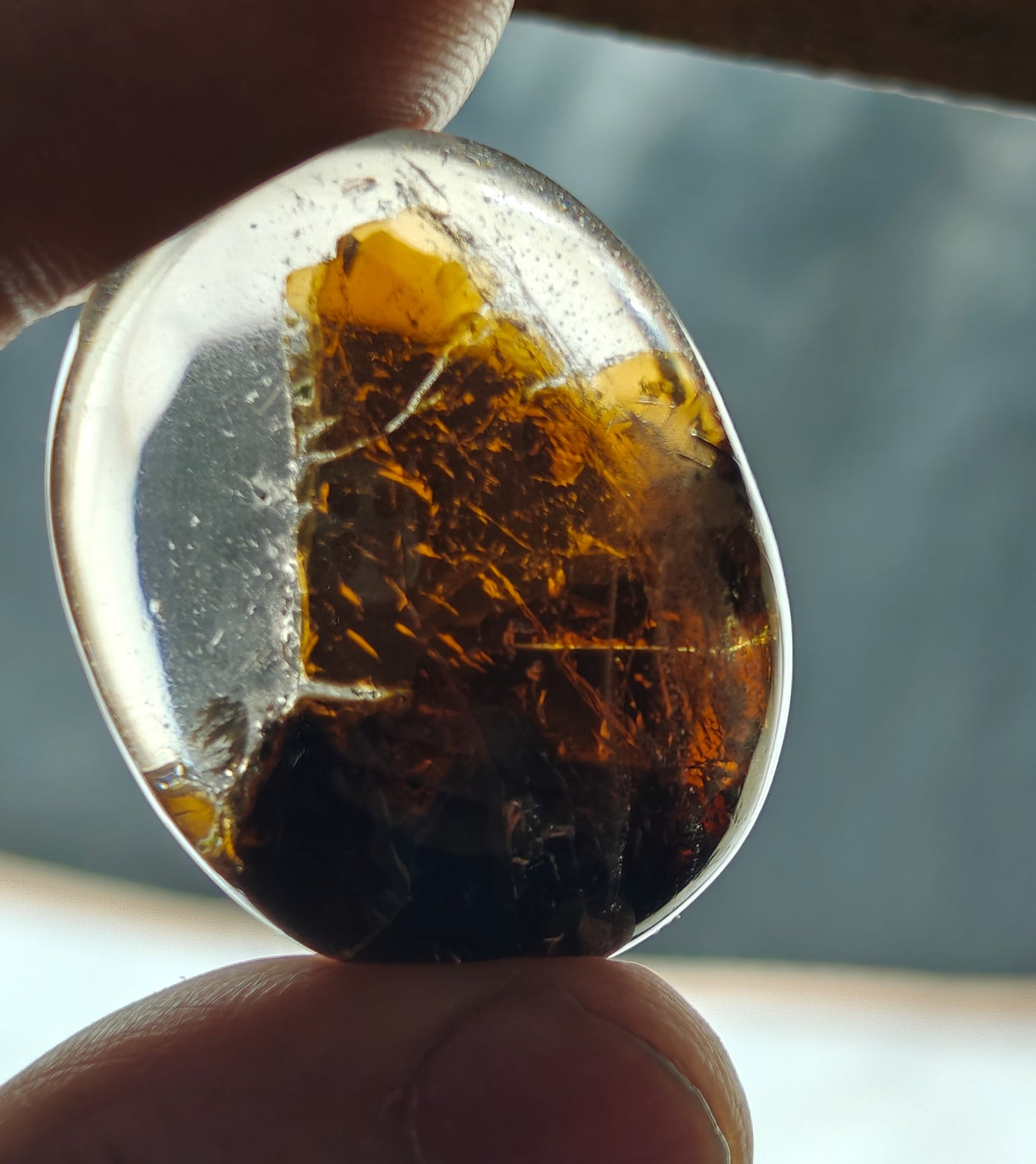 Mica included Quartz cabochon 136 carats