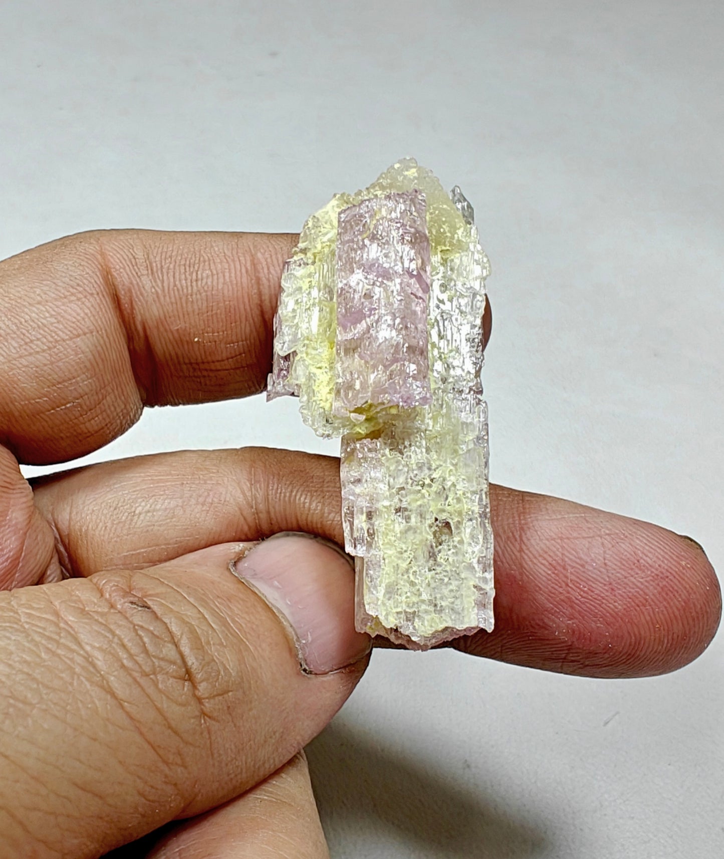 Natural etched kunzite crystal 20 grams