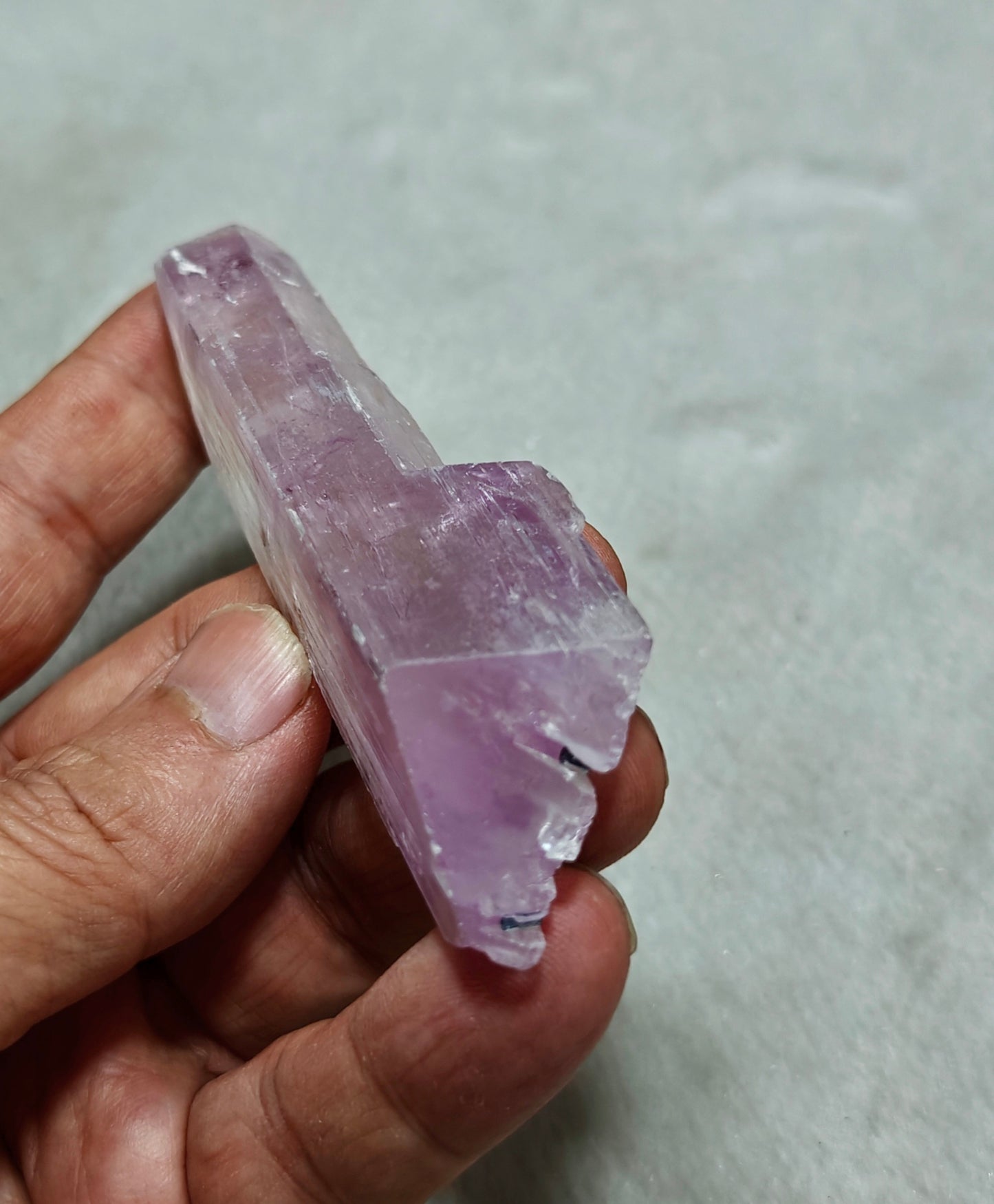 Spodumene variety kunzite crystal 63 grams