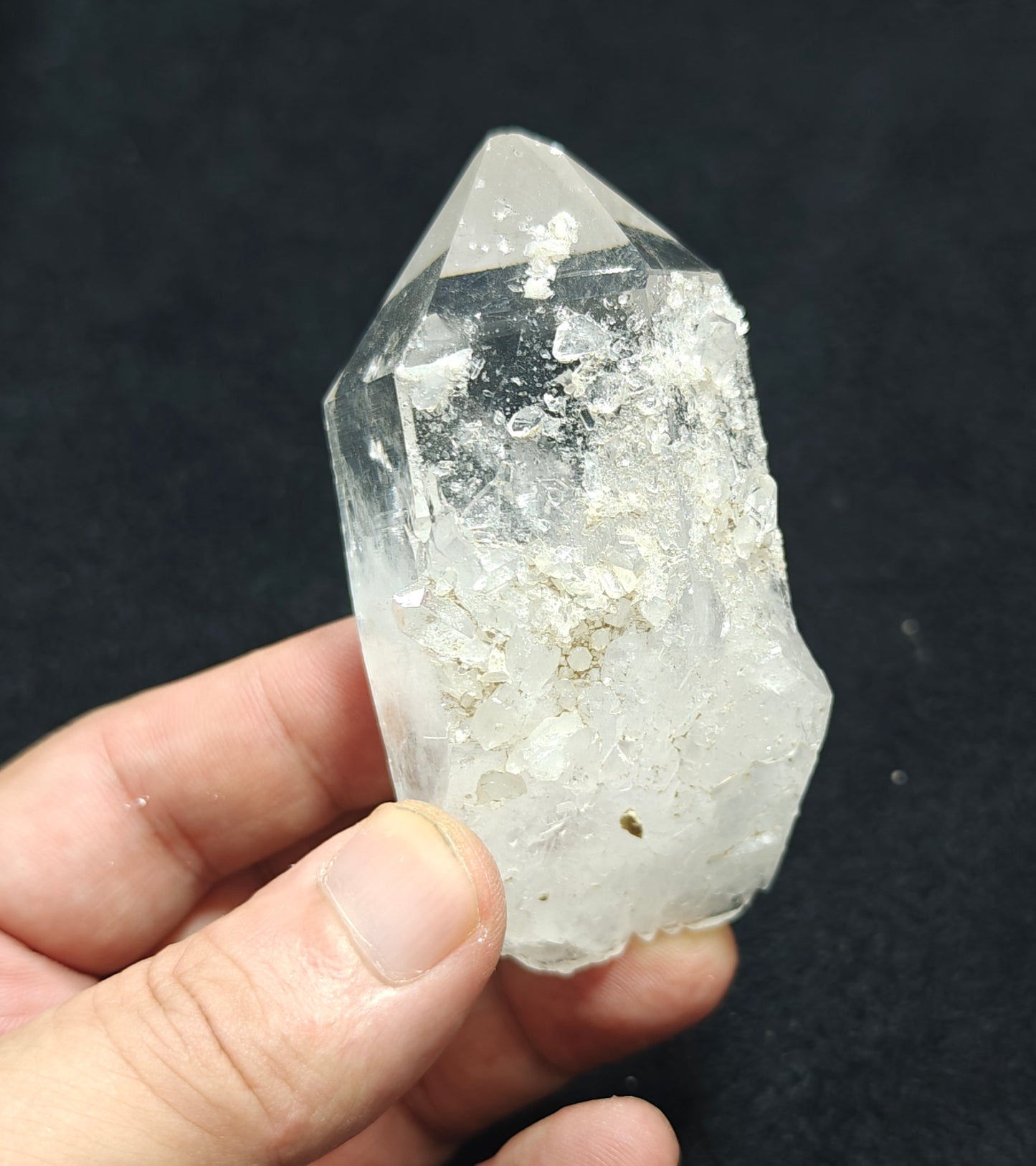 An amazing clear Quartz Crystal with beautiful terminations 154 grams