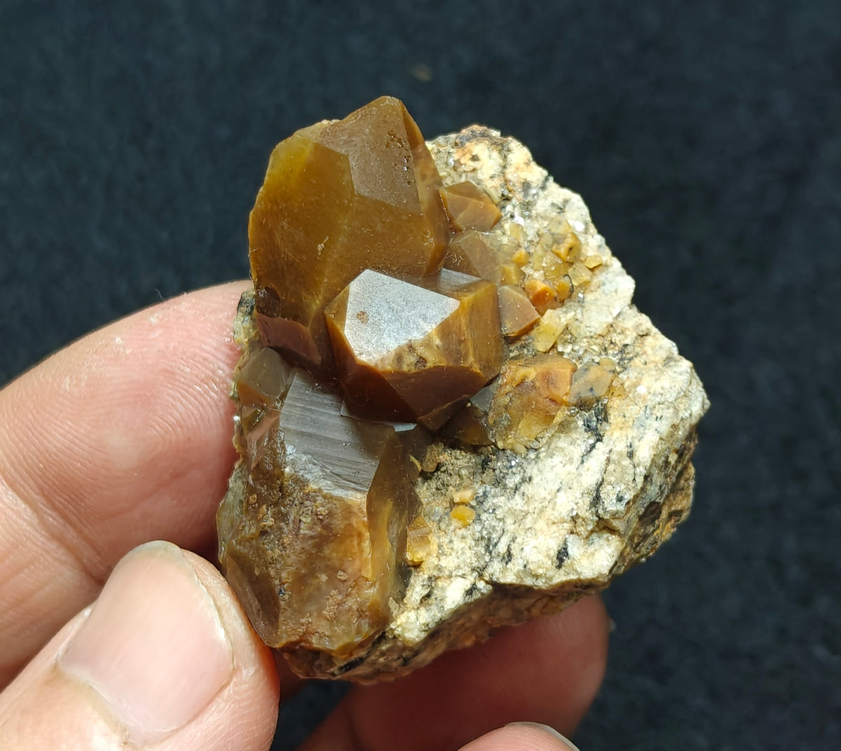 Astrophyllite Quartz Crystals cluster on matrix of granite 44 grams