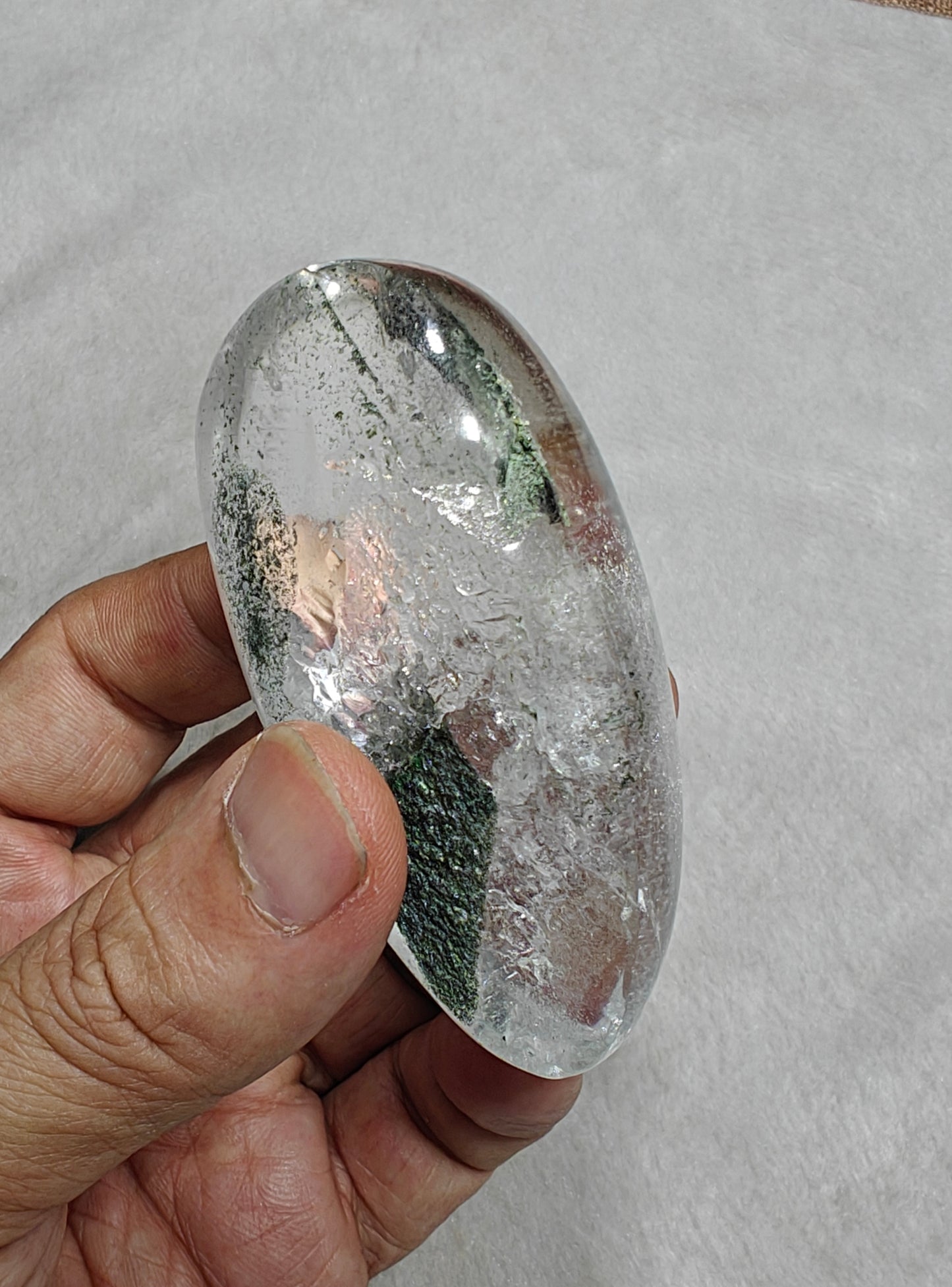 Chlorite included quartz cabochon 775 carats (155 grams)