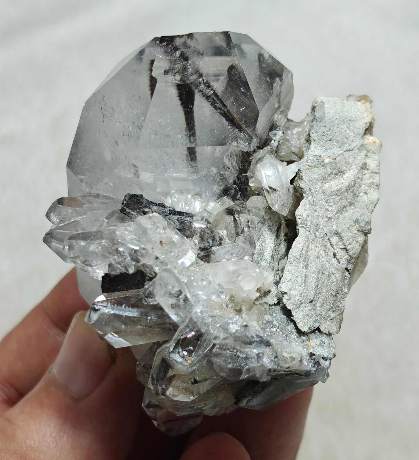 Brookite included Quartz Crystals specimen 140 grams