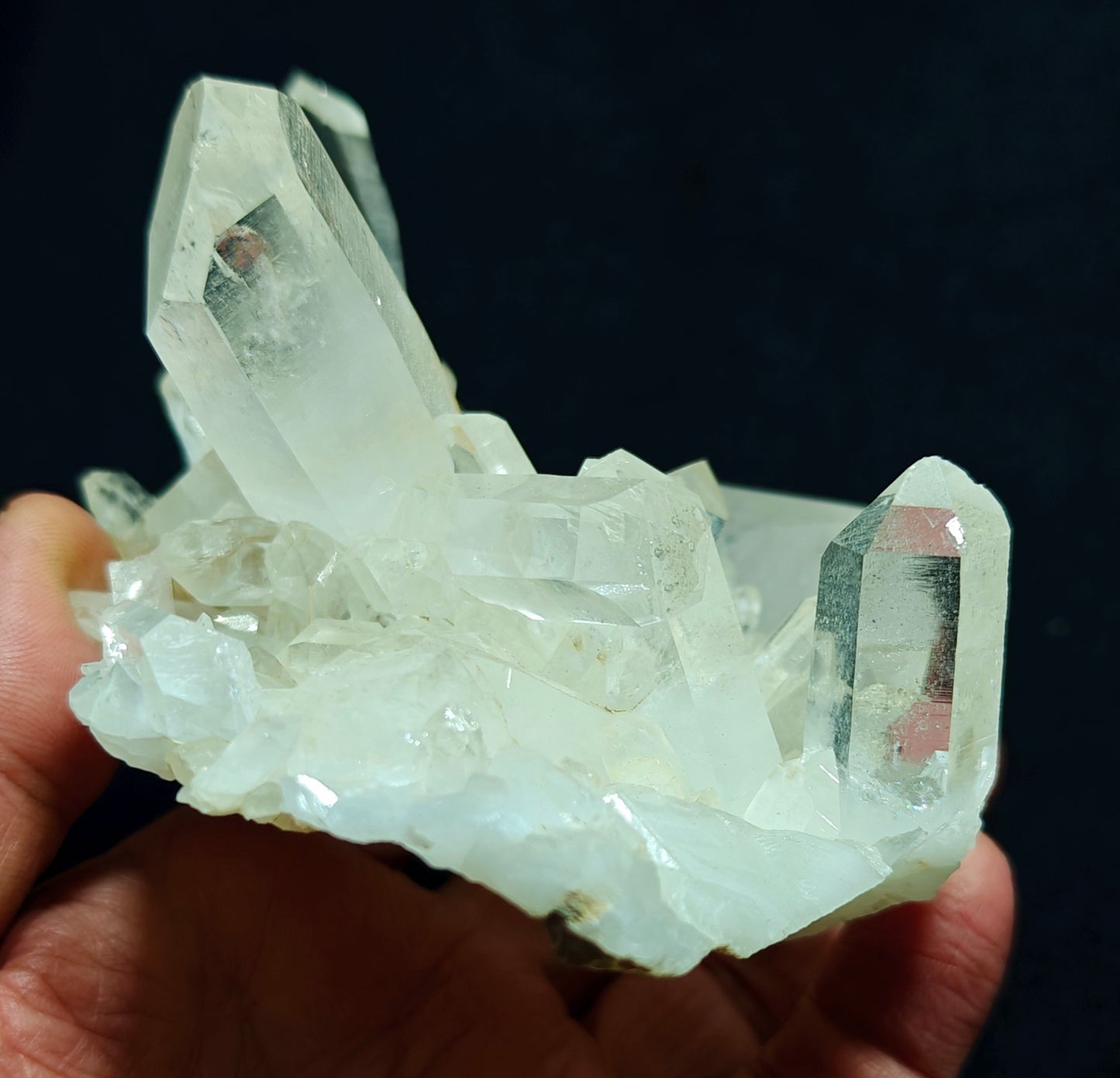 An amazing Quartz Crystals cluster with multiple Terminated Quartz Crystals 552 grams