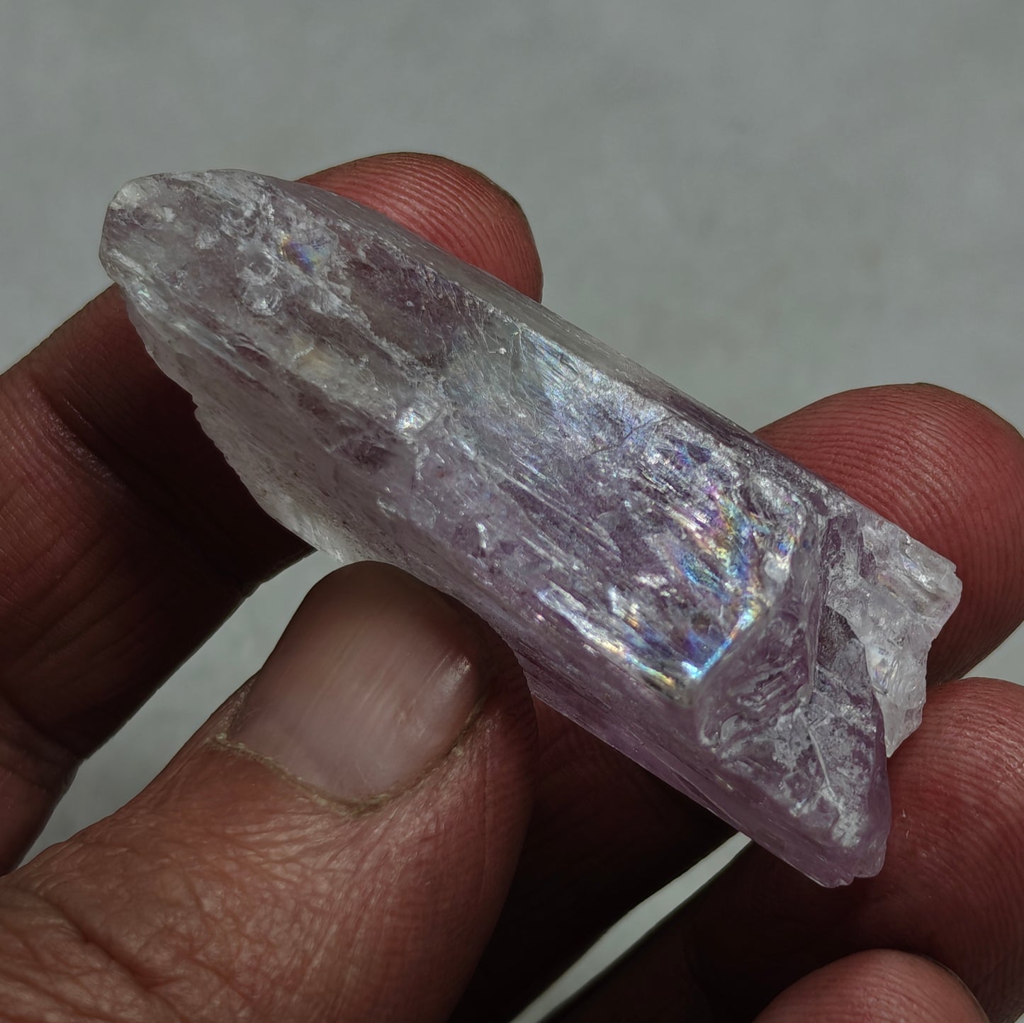 Rocks Gems Minerals Crystals Stones: Terminated bicolor crystal of specimen spodumene kunzite 36 grams