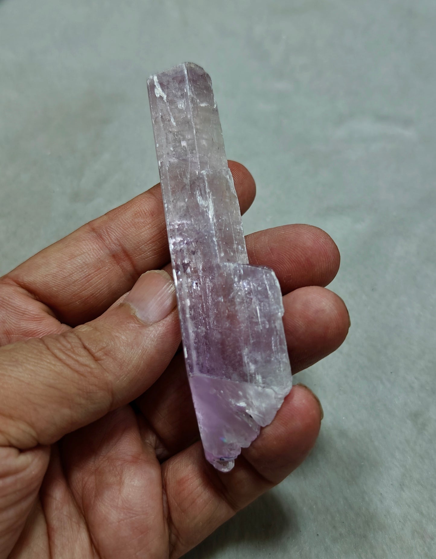 Spodumene variety kunzite crystal 63 grams
