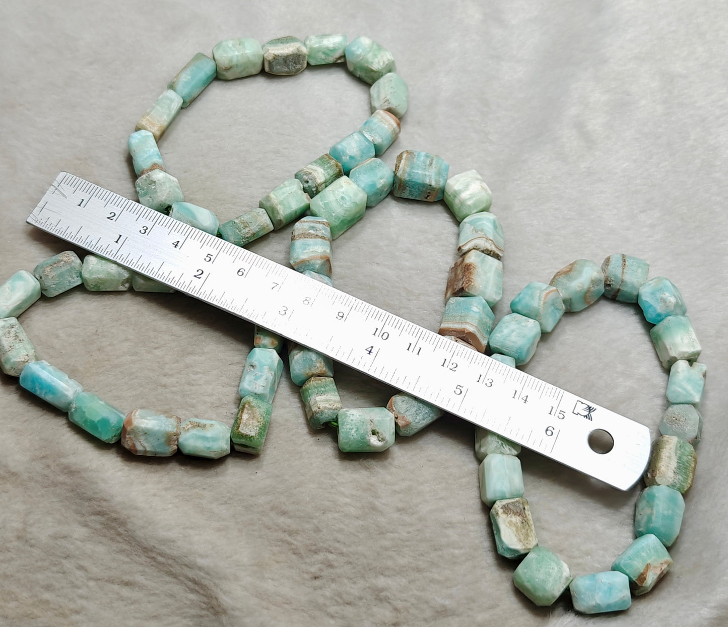 Natural aragonite beads bracelets adjustable elastic fit