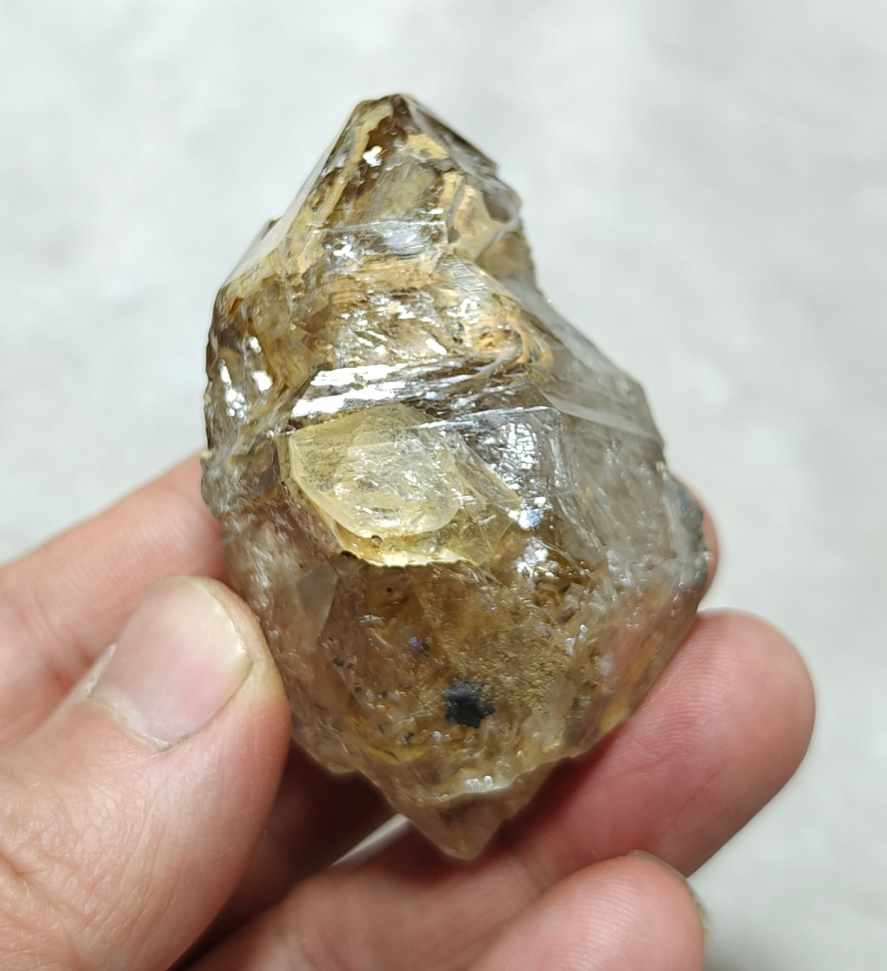 Fenster window Quartz Crystal with clay inclusions 103 grams