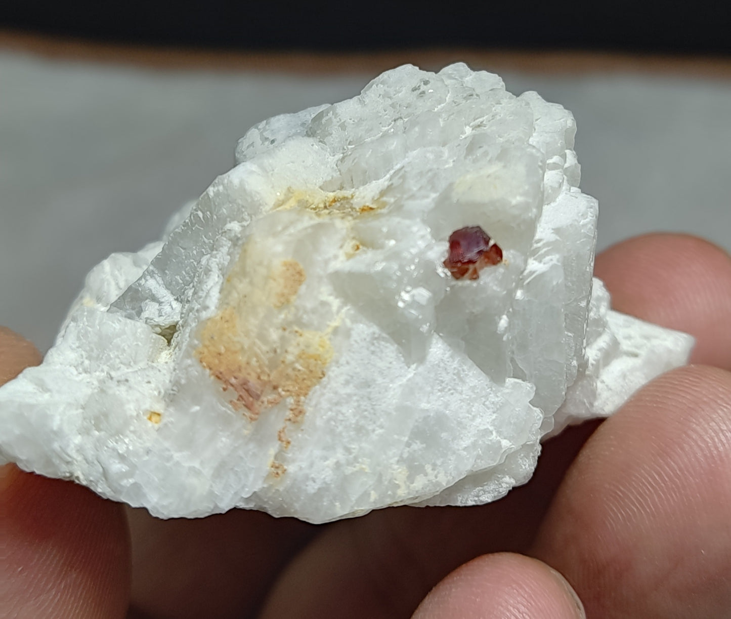 Spessartine Garnets on Matrix with terminated Quartz 85 grams