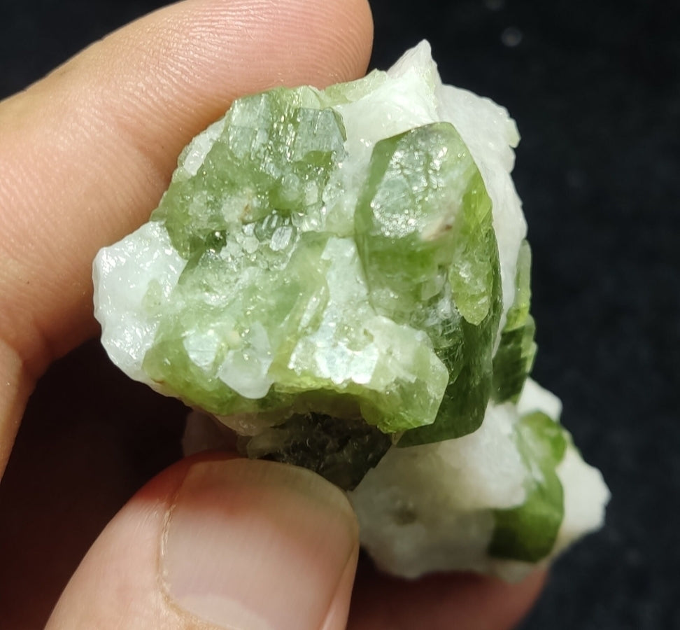 Green diopside crystals on matrix 100 grams