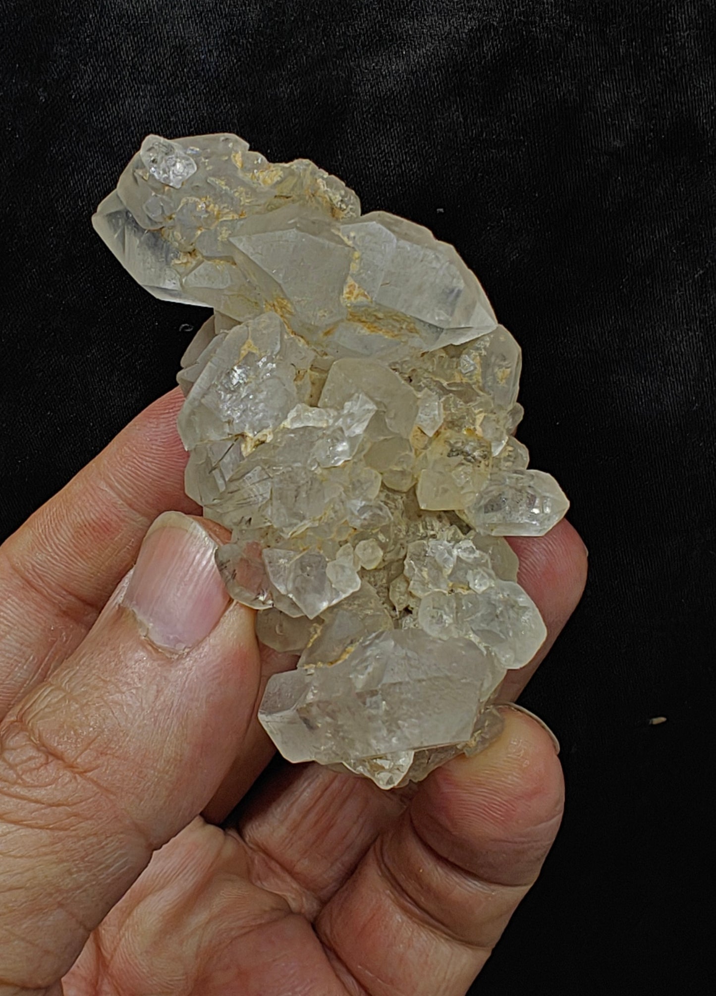 Natural Quartz Cluster with tiny rutiles inclusions 129 grams