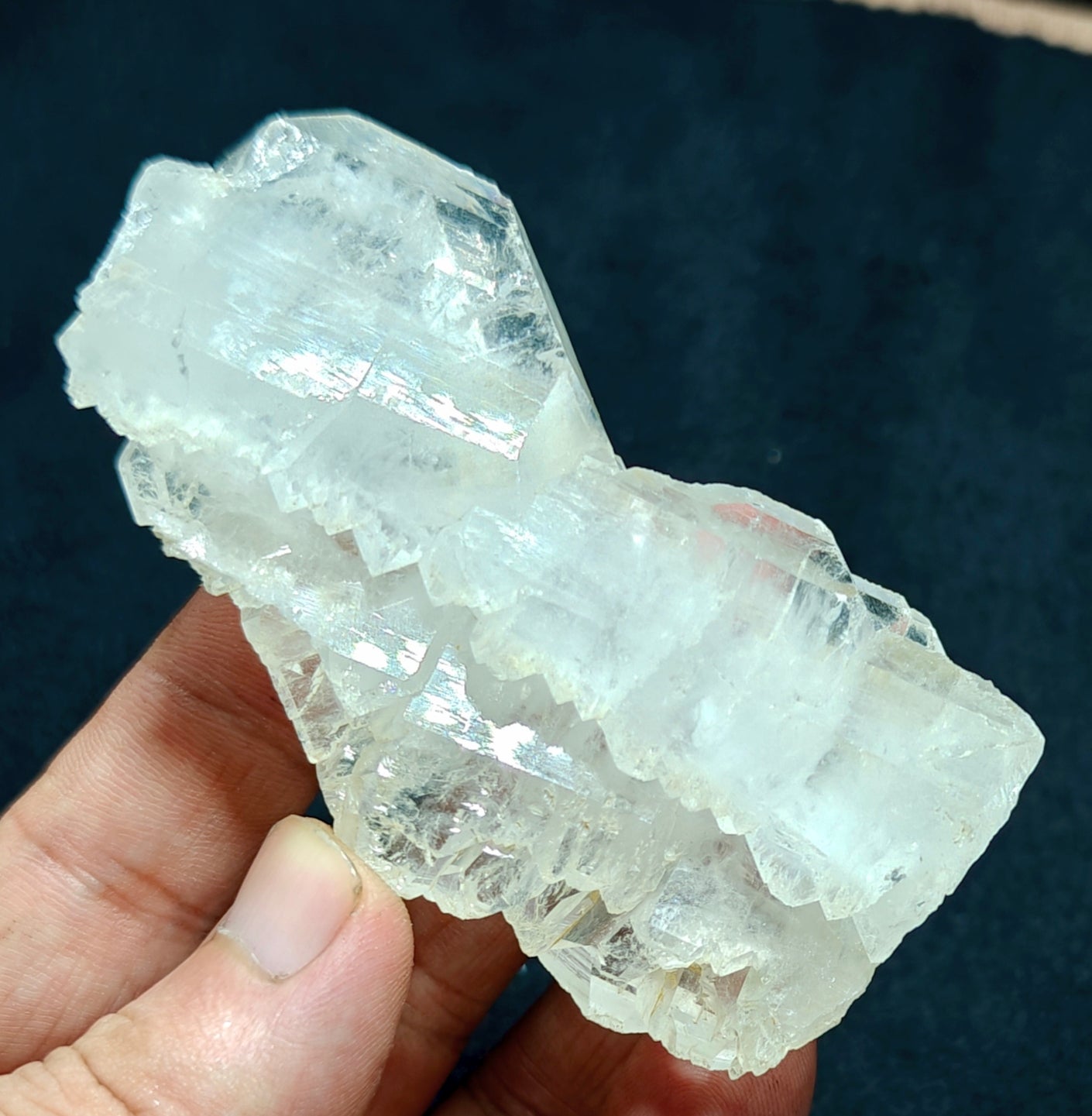 Single beautiful terminated Faden Quartz crystals specimen 167 grams