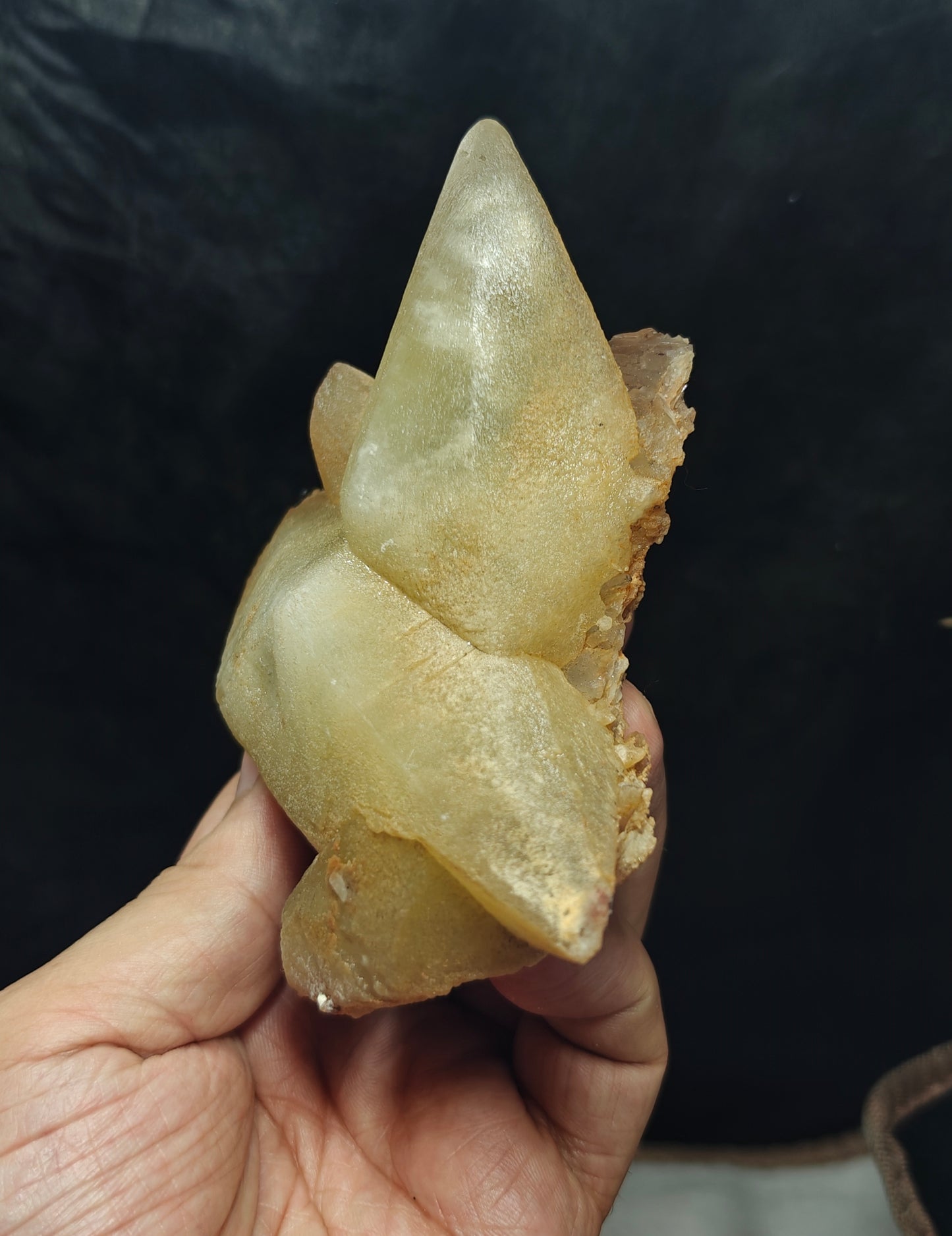 Natural Dogtooth calcite cluster beautiful terminations 415 grams