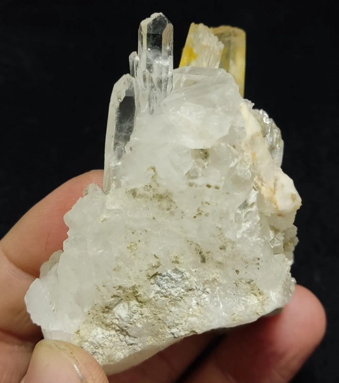 An Aesthetic Natural beautifully terminated yellow tips Quartz cluster 168 grams