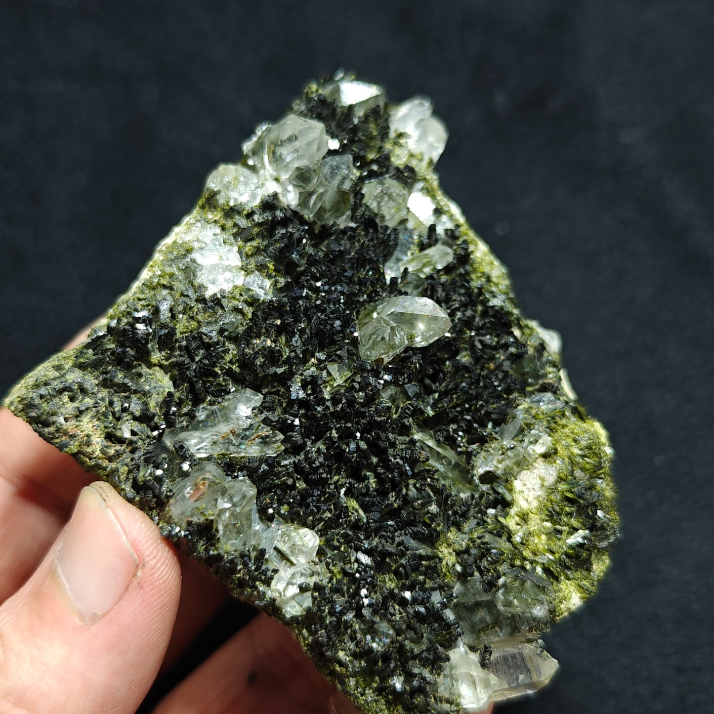 Natural double sided quartz and Epidote specimen 194 grams