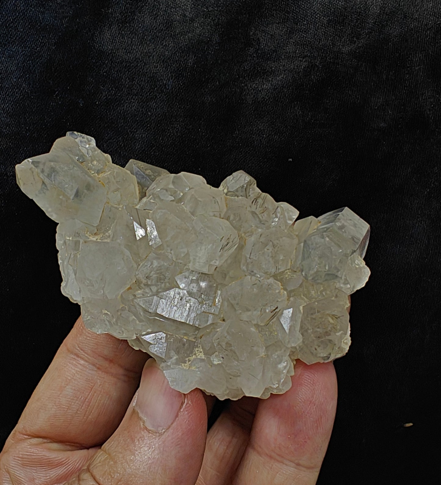 Natural Quartz Cluster with tiny rutiles inclusions 129 grams