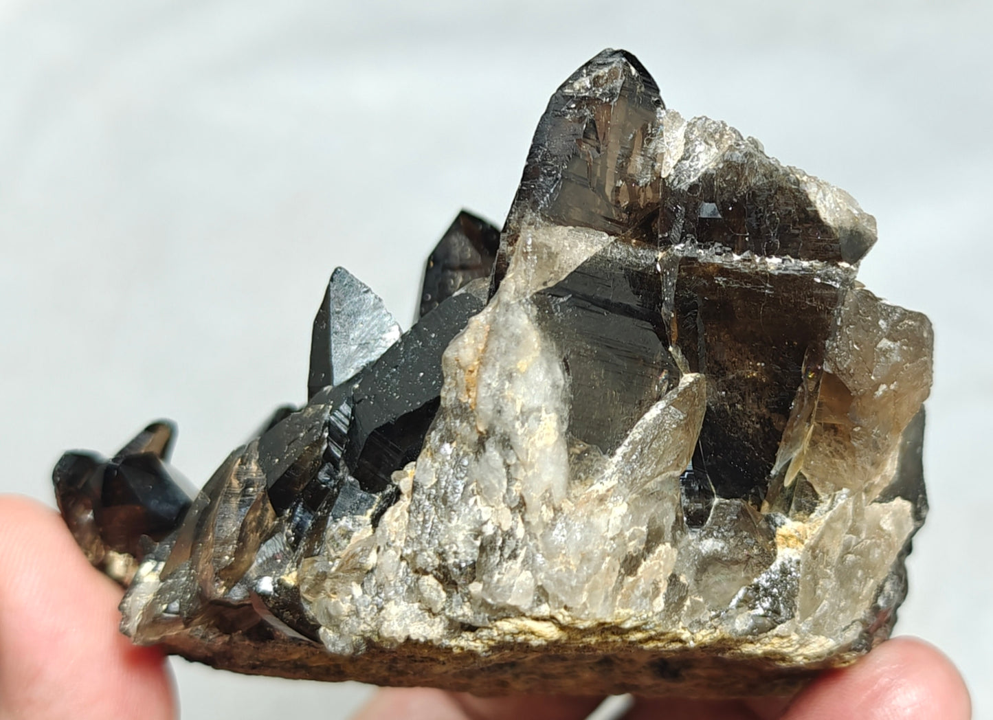 Natural smoky quartz cluster 296 grams