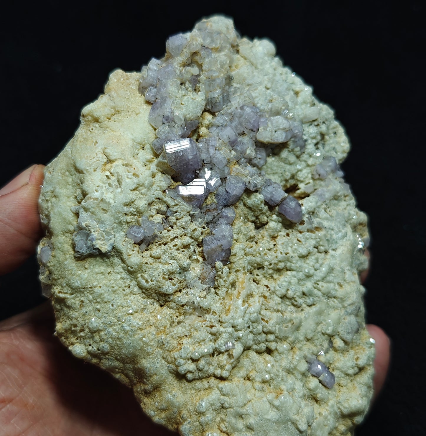 Purple Apatite crystals on matrix 528 grams