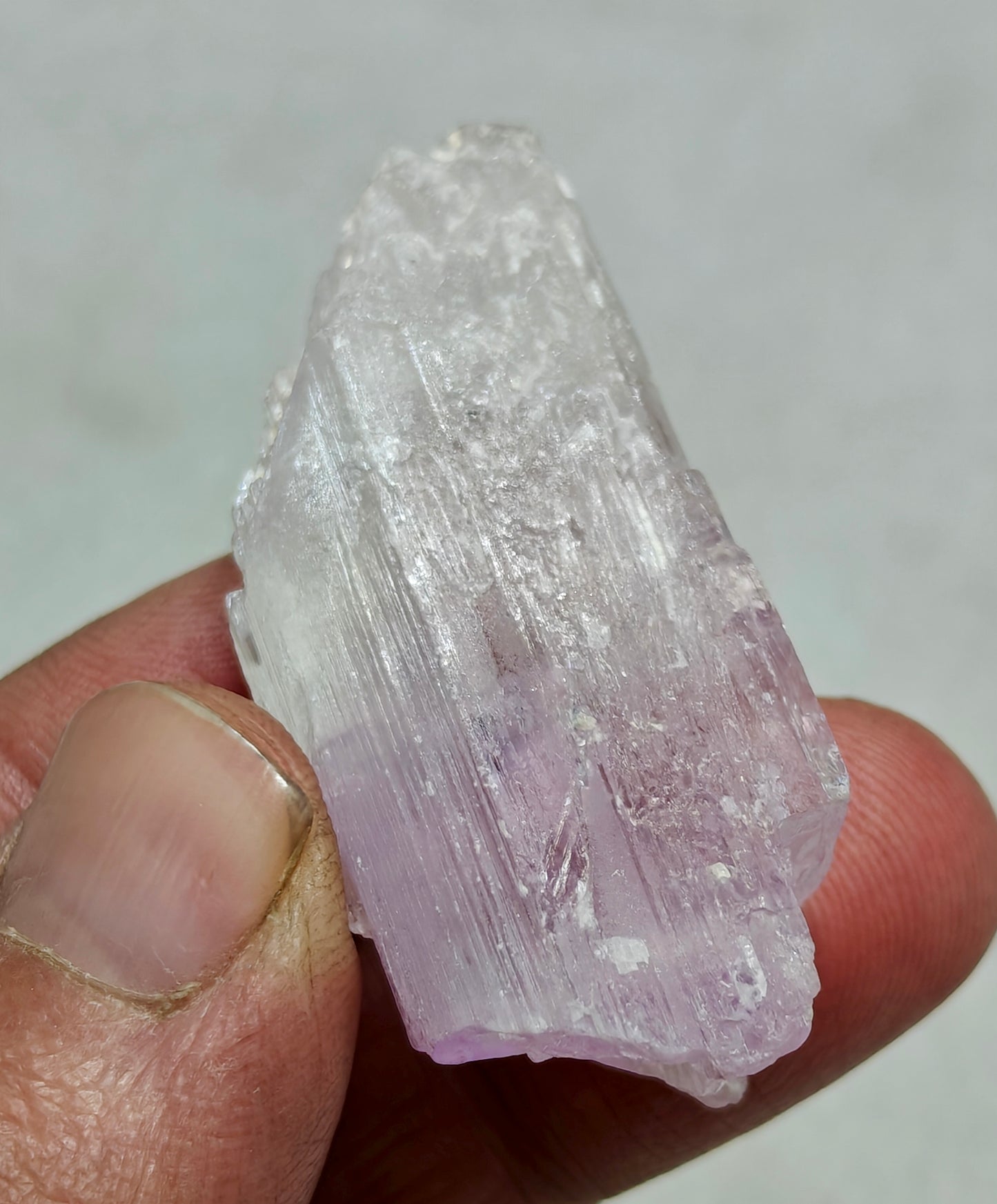 Rocks Gems Minerals Crystals Stones: Terminated bicolor crystal of specimen spodumene kunzite 36 grams