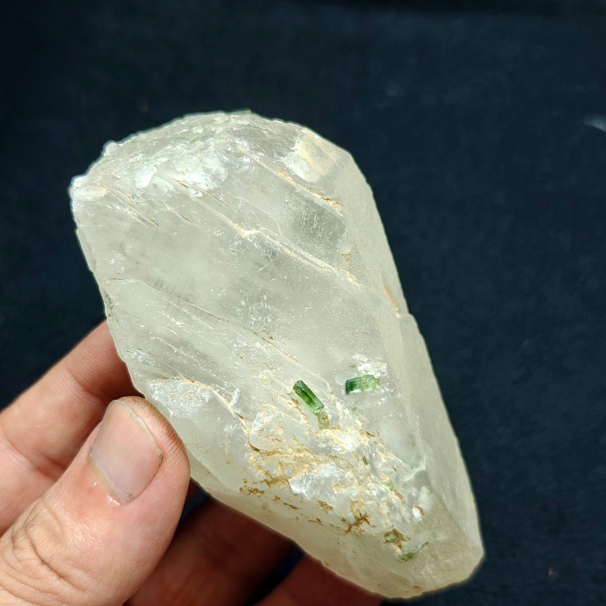 Natural quartz with green Tourmalines 265 grams