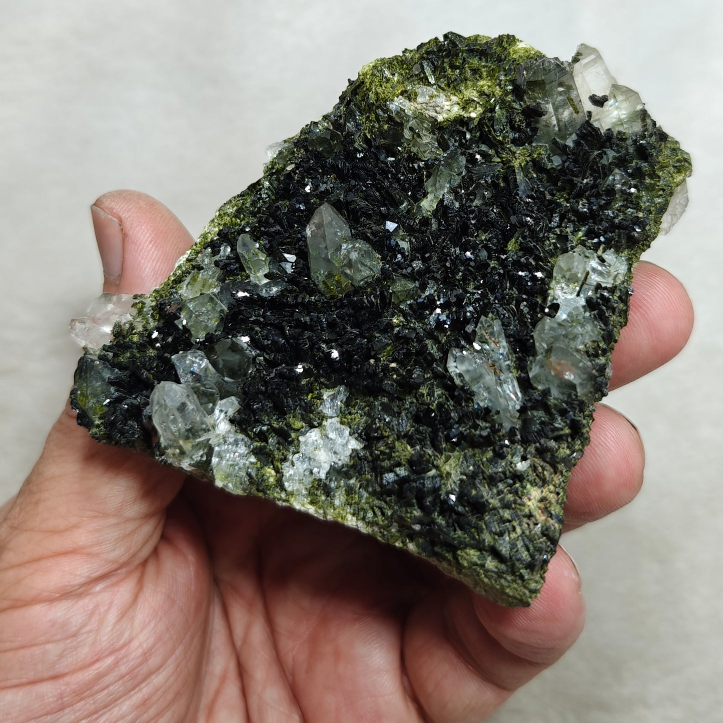 Natural double sided quartz and Epidote specimen 194 grams