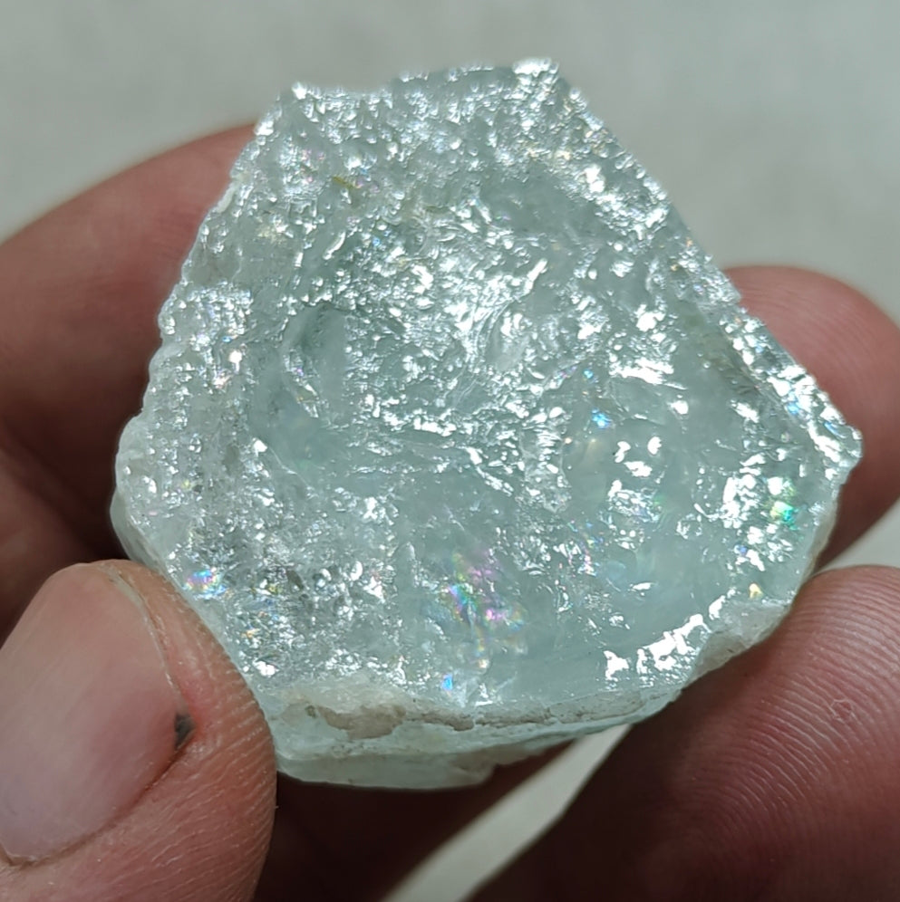 Lightly etched aquamarine crystal 35 grams