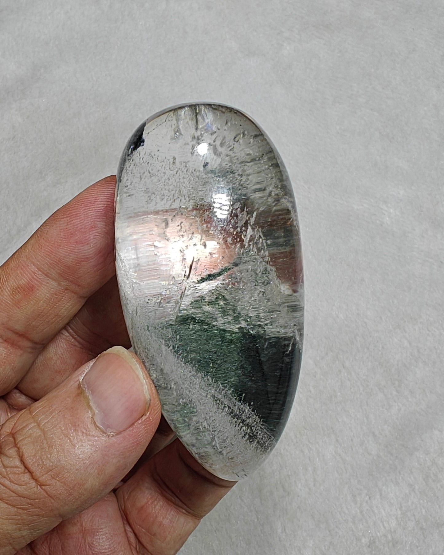 Chlorite included quartz cabochon 775 carats (155 grams)