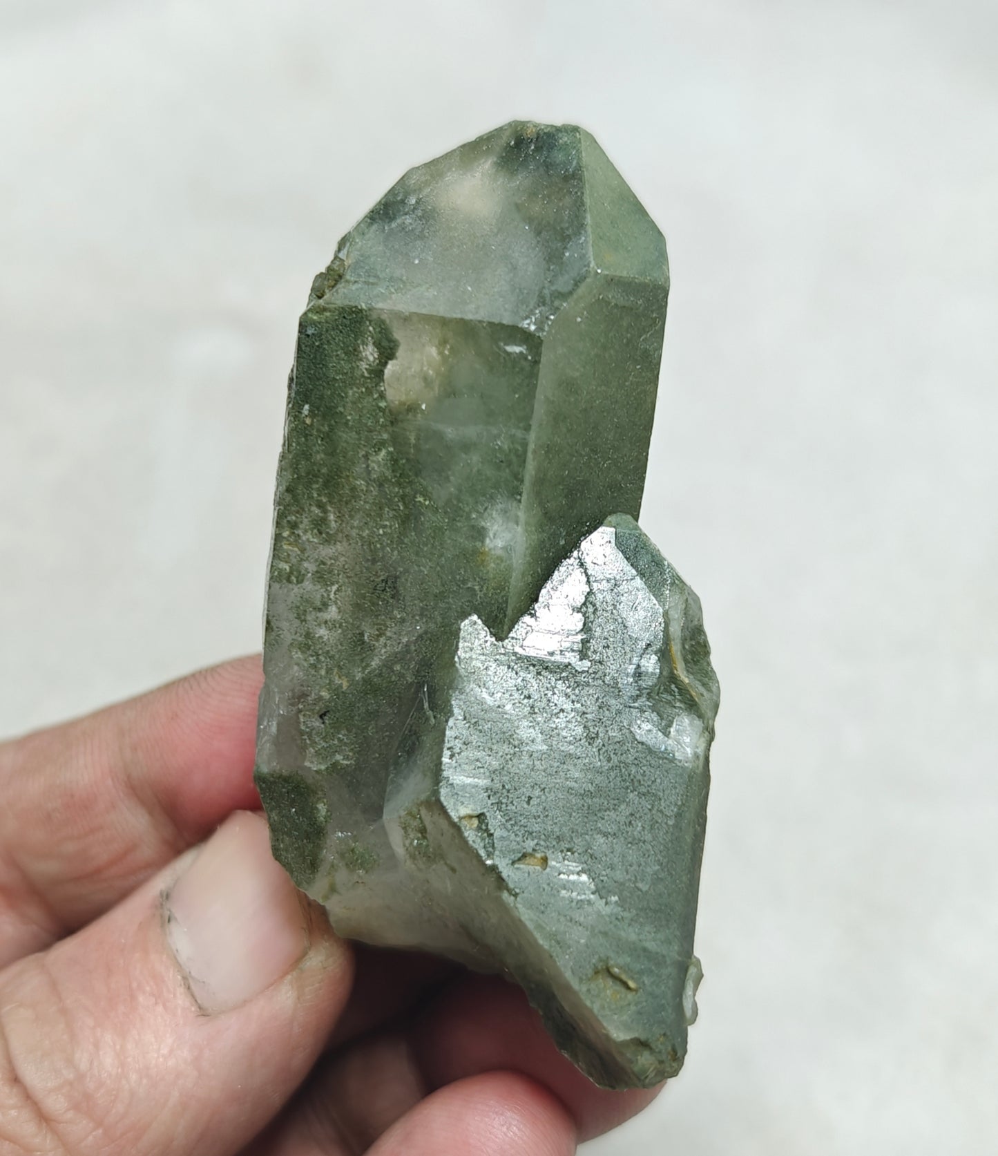 Chlorite quartz twin crystals 65 grams