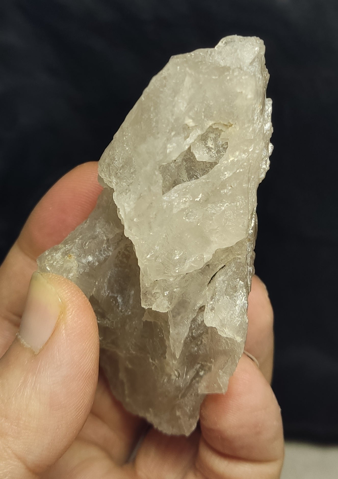 Natural fully etched smoky quartz 156 grams