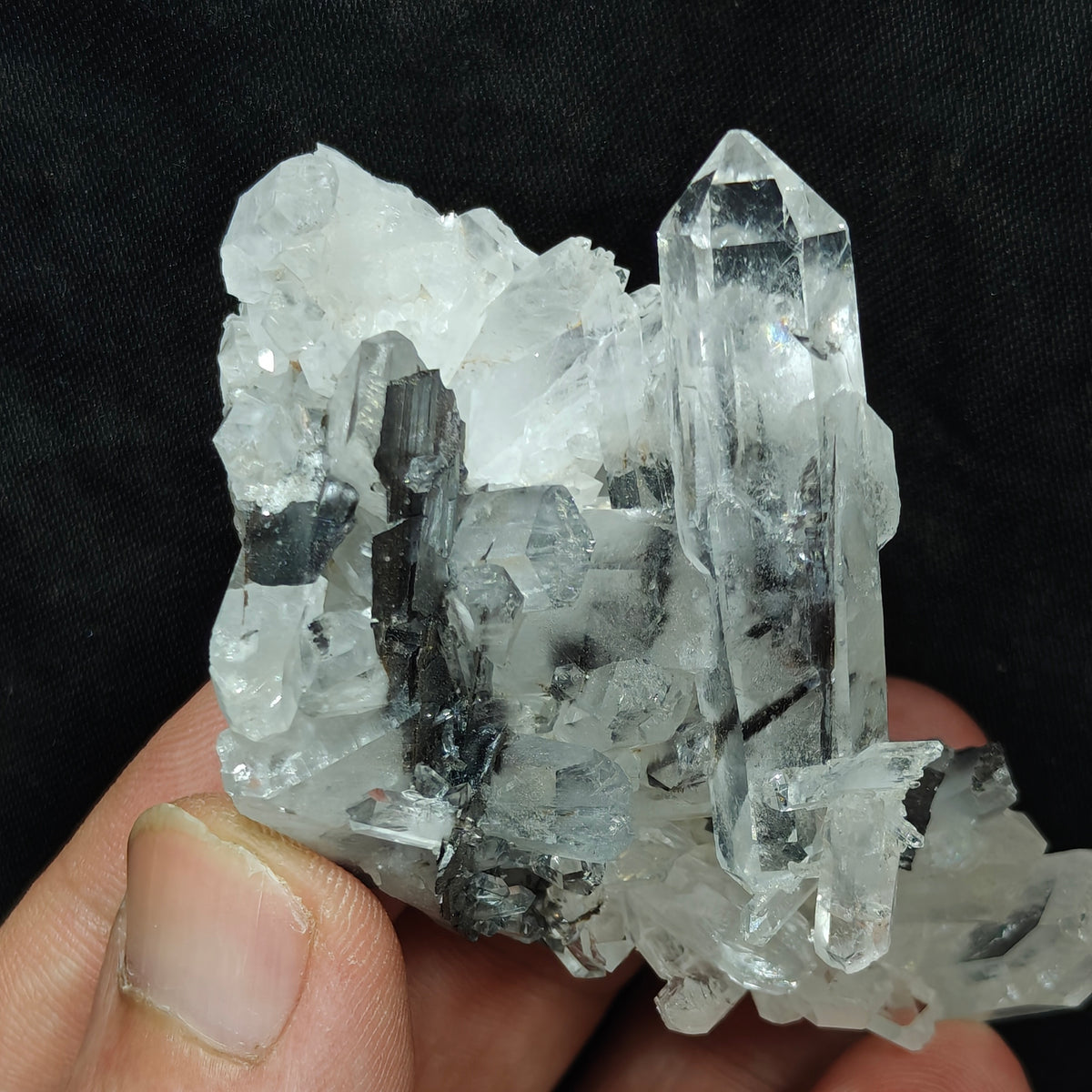 Natural brookite quartz cluster 62 grams